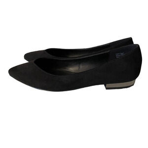 COACH and FOUR Ballet Flats Metallic Silver Heel Pointed Toe Black Size 9